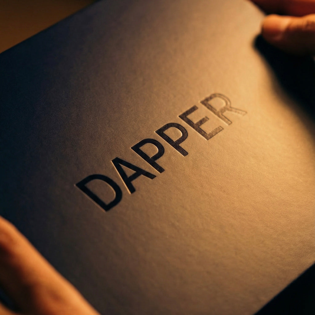 The Discovery Set - Close-up of DAPPER embossed logo